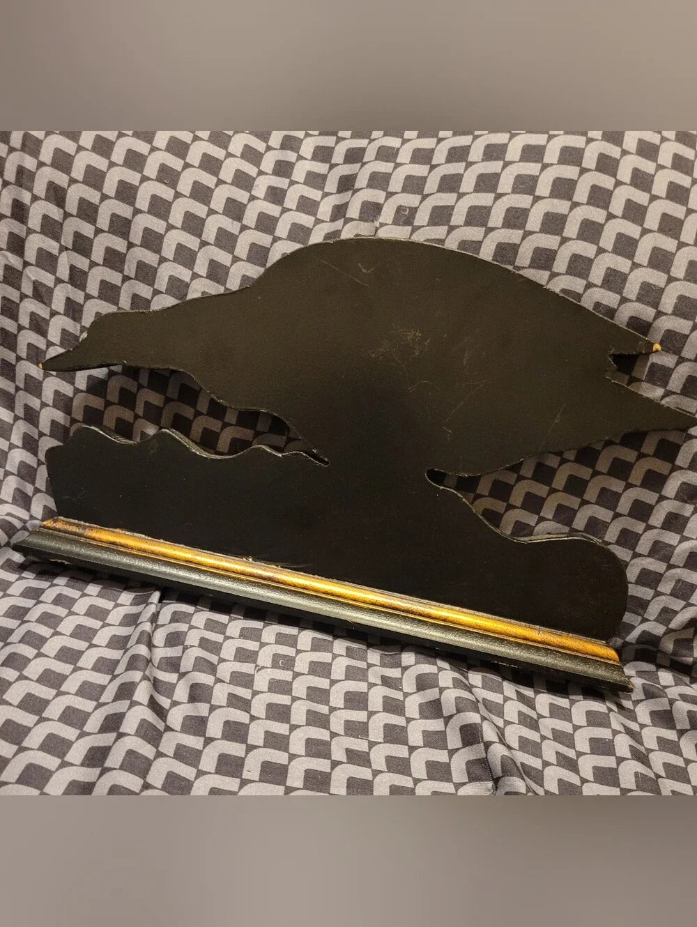 Vintage Folk Art Wooden Duck Silhouette Shelf / Mantle Decor Rustic Hand-Painted